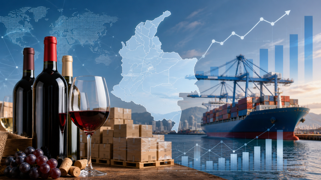 Importaciones de vino en Colombia con datos SICEX, logística y comercio exterior